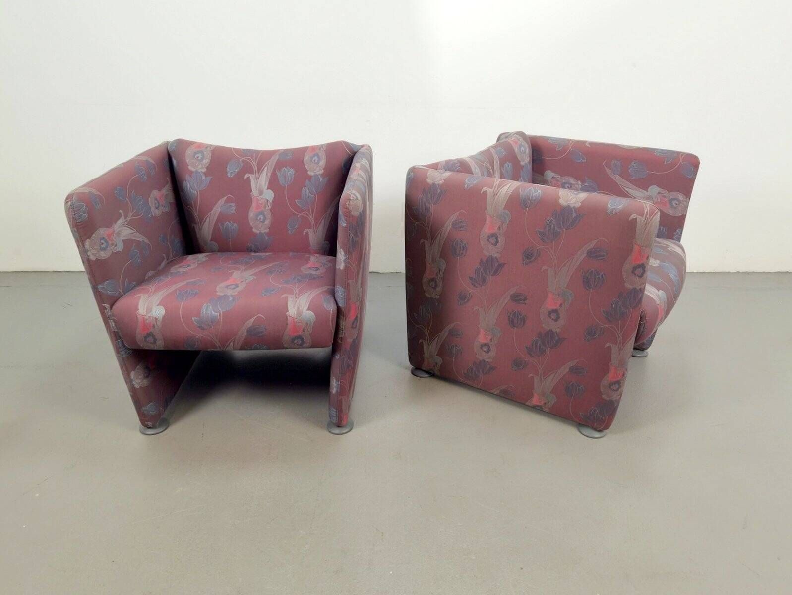 Vintage Postmodern Club Chairs, 1980, Set of 2