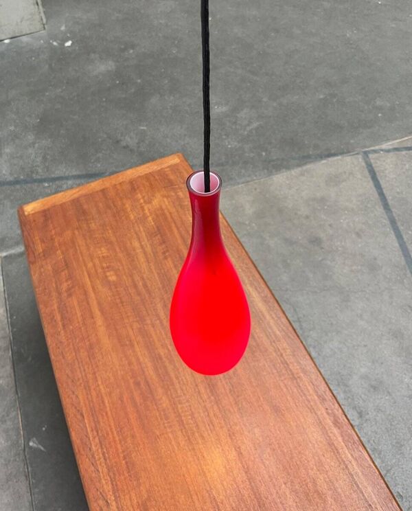 Lampe suspension en verre modèle Bang danoise du milieu du siècle par Jacob E. Bang pour Fog & Mørup et Holmegaard, années 1960