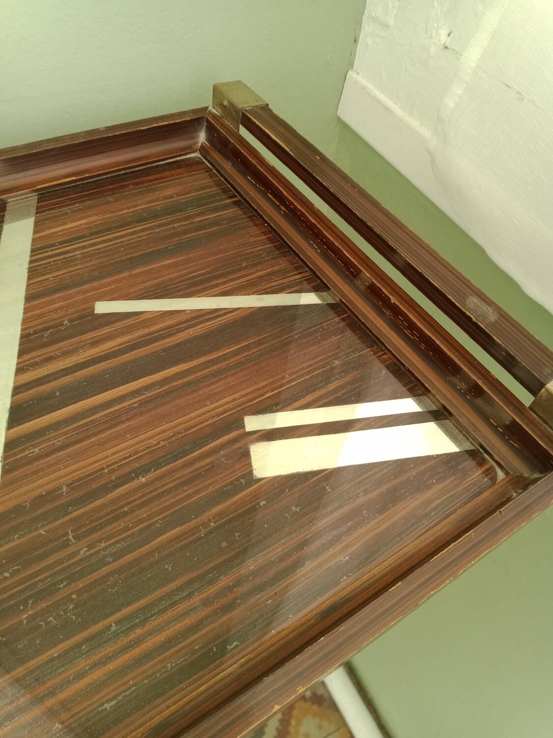 Plateau en bois art déco