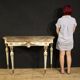 Italian lacquered Louis XVI-style console table with marble top