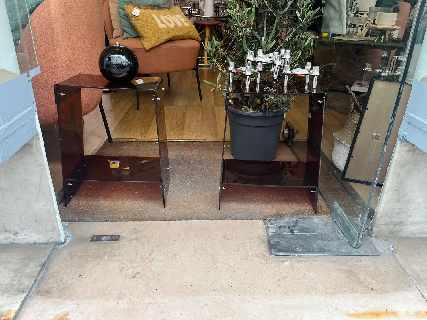 Pair of Roche Bobois bedside tables or sofa ends