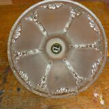 Antique Pendant Light Globe Molded Glass Art Deco Frosted Vintage