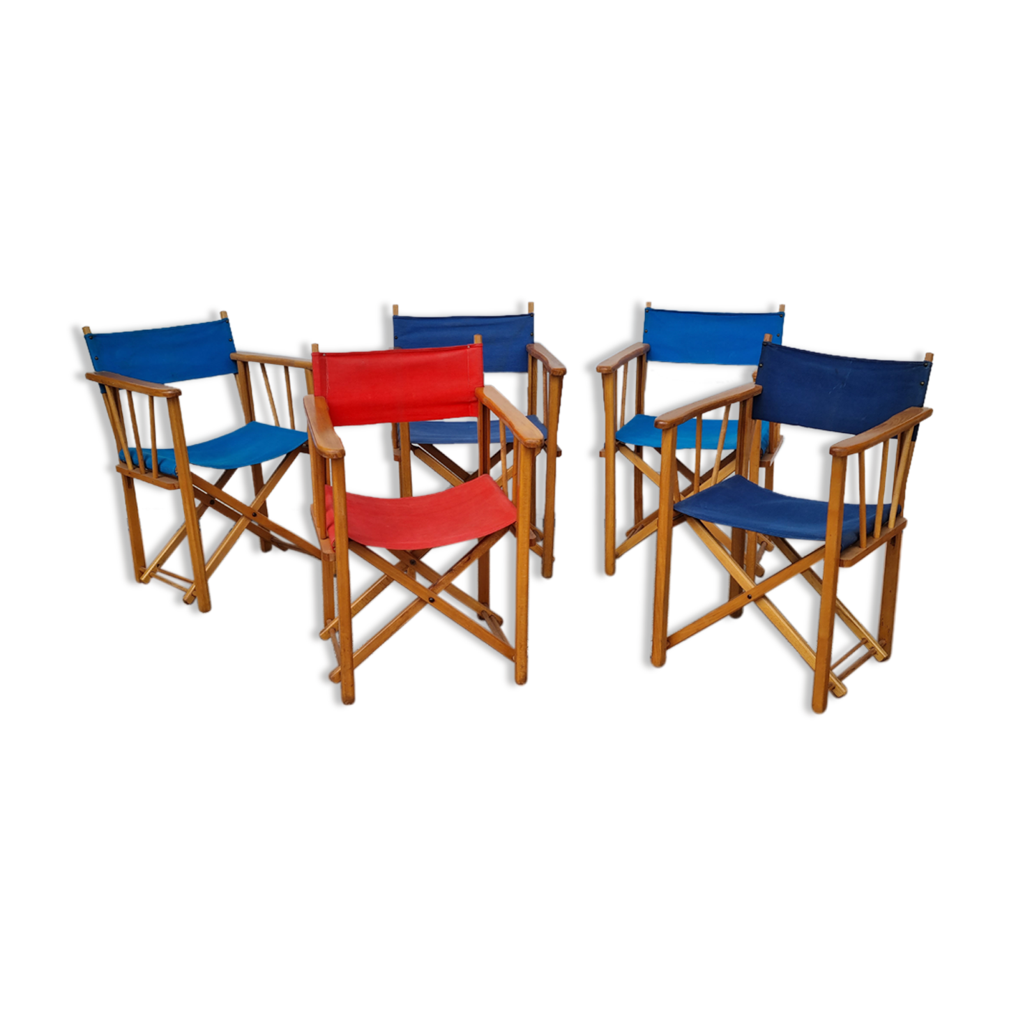 5 Old Folding Chairs from Garden 50 60
