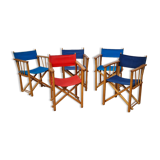 5 Old Folding Chairs from Garden 50 60