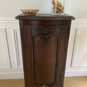 Jam cupboard, entrance furniture, antique carved solid oak occasional furniture