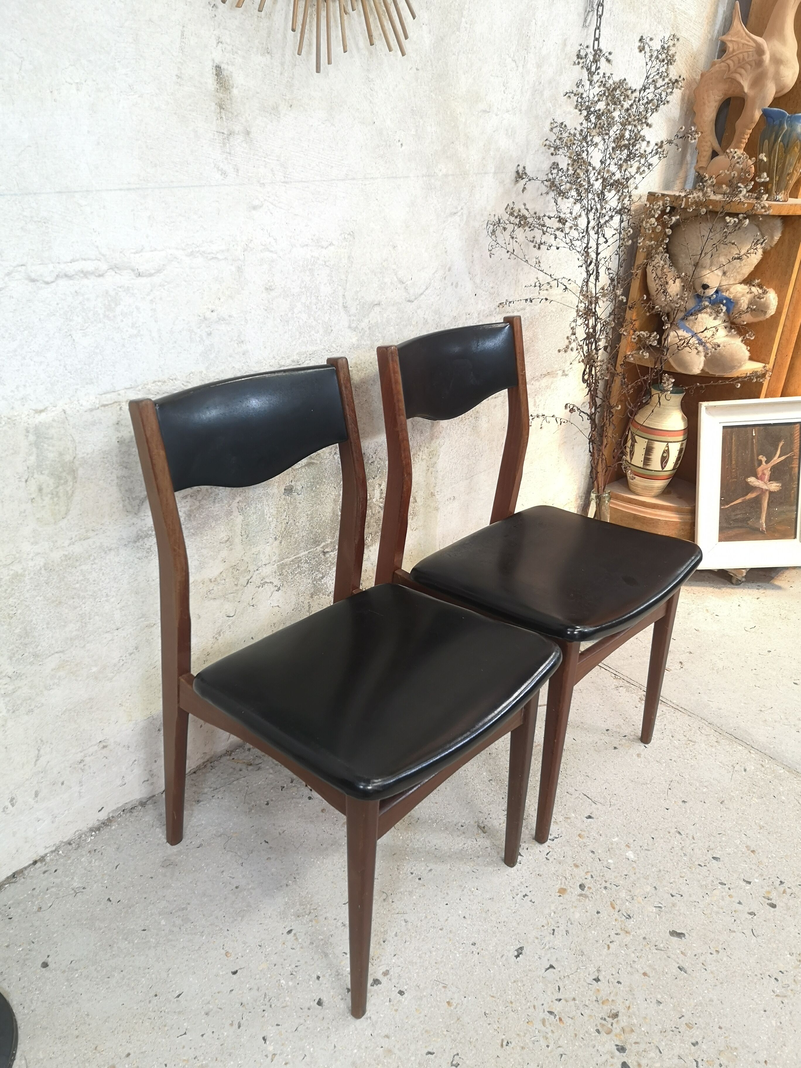 Paire de chaises scandinaves 50/60 teck
