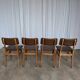 Vintage stol kamnik dining chairs (set of 4): mid-century leather seat