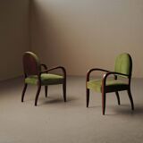 Pair of Art Deco armchairs in mahogany, circa 1930.
