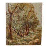 Oil on cardboard, undergrowth, early 20th century, signed A. Fournier.
