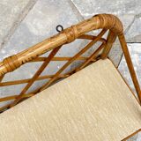 Vintage rattan wall shelf