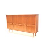 Large vintage teak highboard made in the 60s