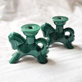 Pair of ceramic candlesticks