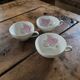 3 Bavaria Winterling porcelain cups – 1950s pink and green decor