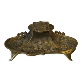 Brass inkwell