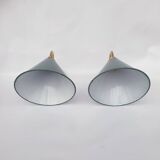 Swan neck enamelled sheet metal wall lights