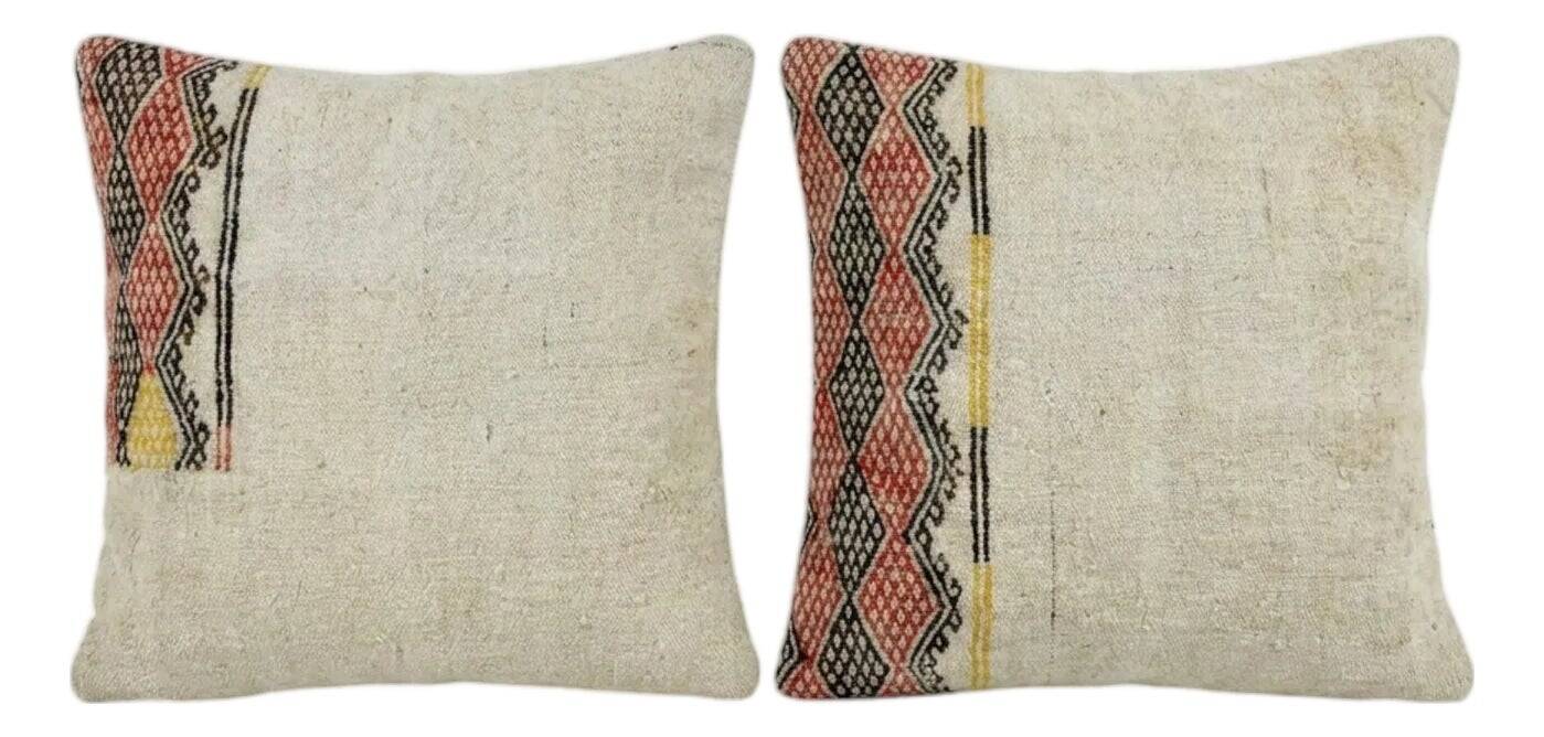 Set of 2 vintage kilim cushion covers 61x61 cm