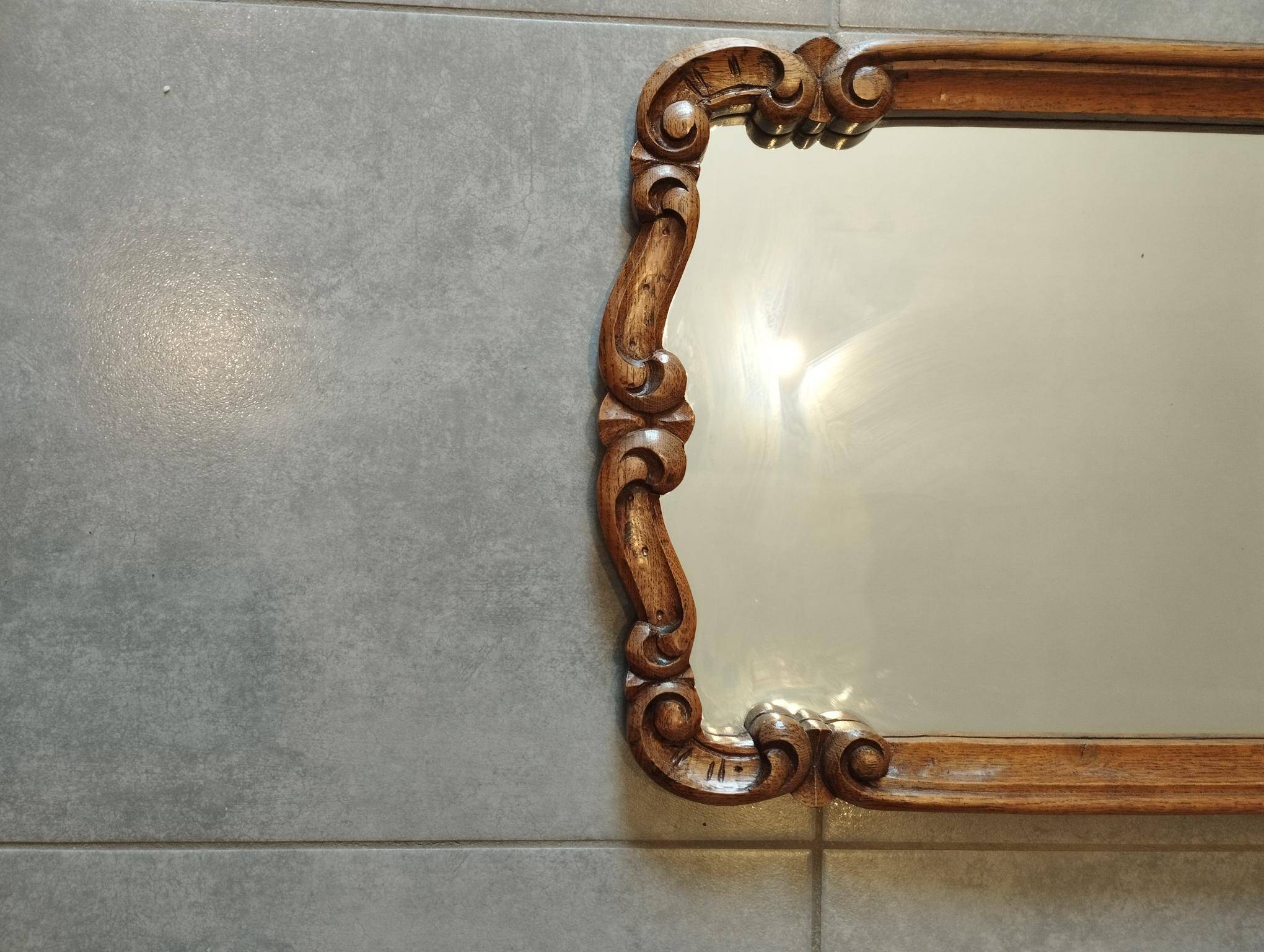 Large mirror in baroque rocaille rococo style