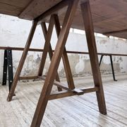 XXL trestle farm table 4m and its benches