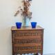 Blue Blown Glass Plant Pots – Elegant Handcrafted Pair