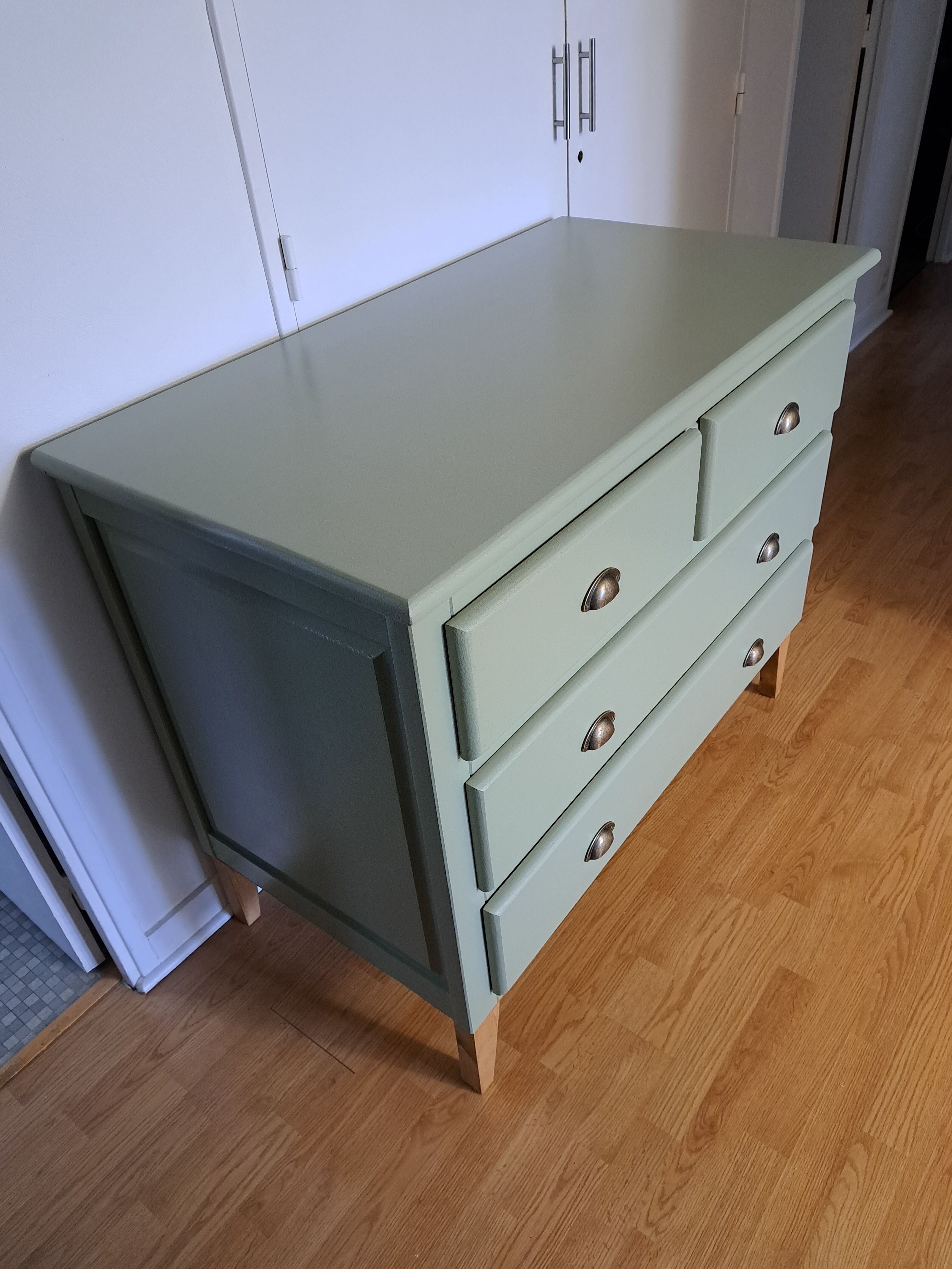 Scandinavian forest green chest of drawers