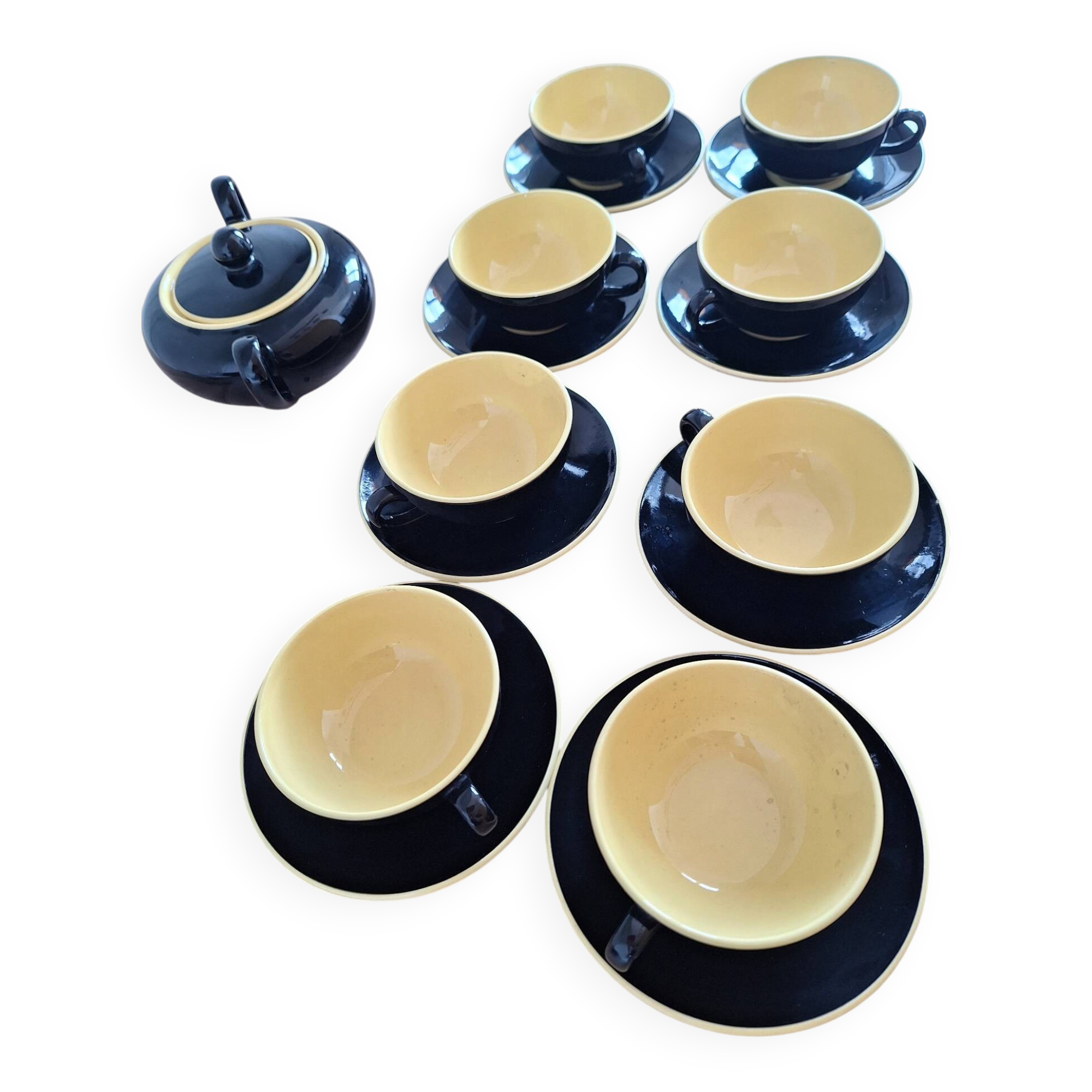 1960s yellow and black coffee service by Villeroy and Boch.