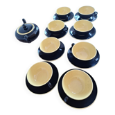 Service à café  années 60 jaune et noir Villeroy et Boch