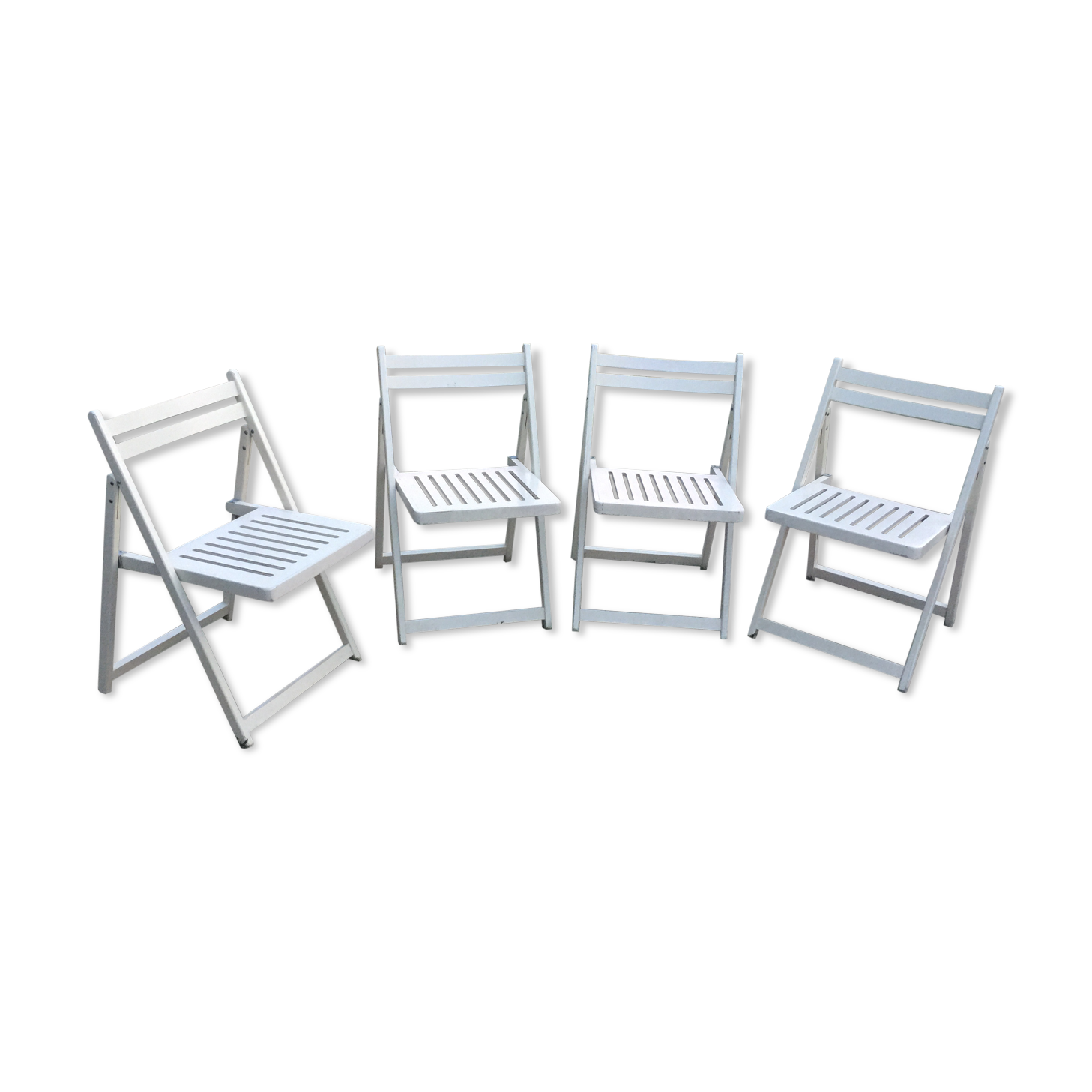 4 folding wooden chairs