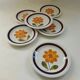 6 plates in vintage Italian earthenware 1970