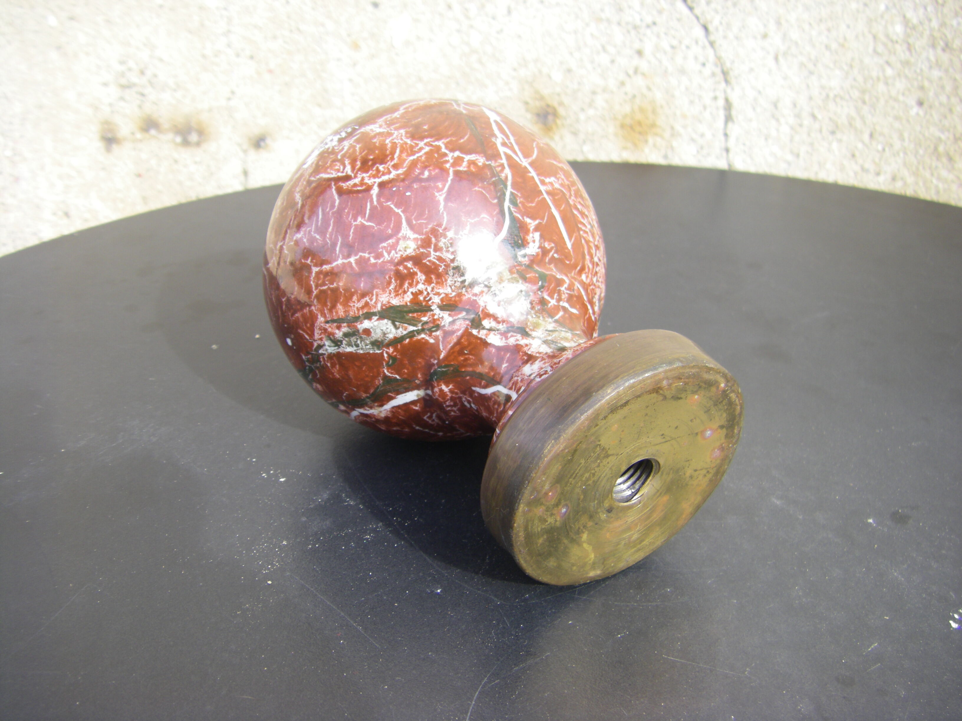 Antique marble stair ball