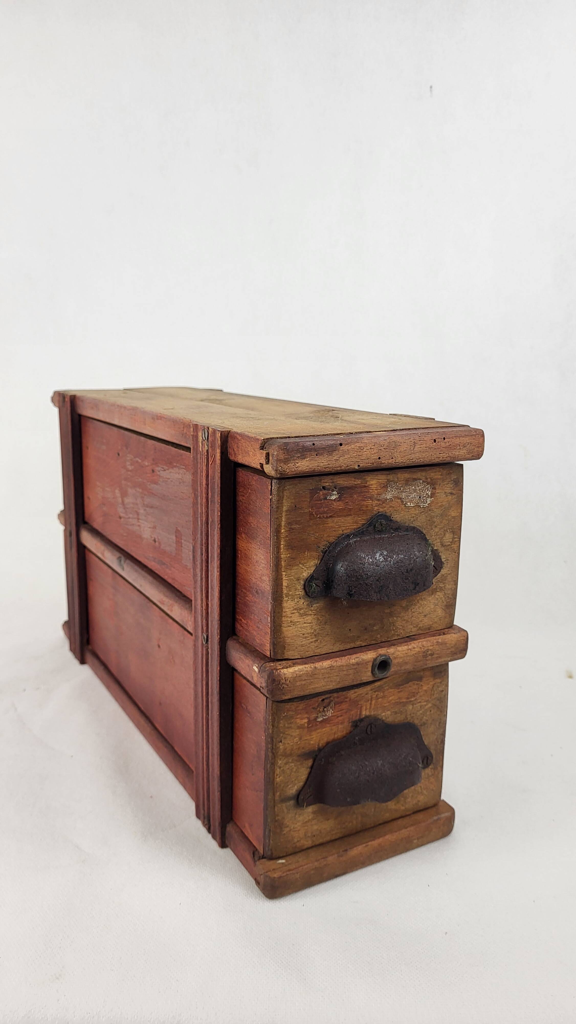 Wooden storage box for cards from the 1920s and 1930s