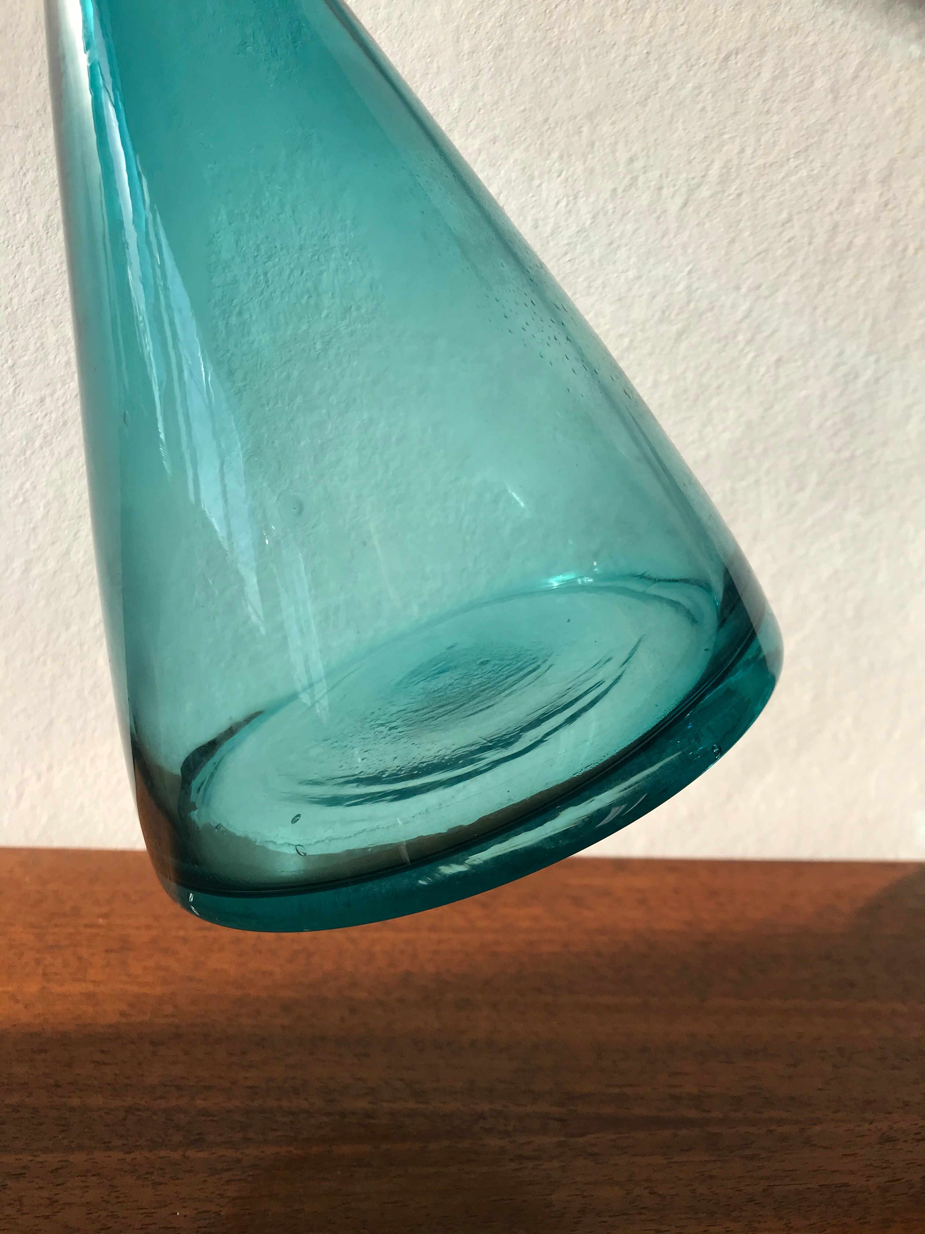 Blue glass vase