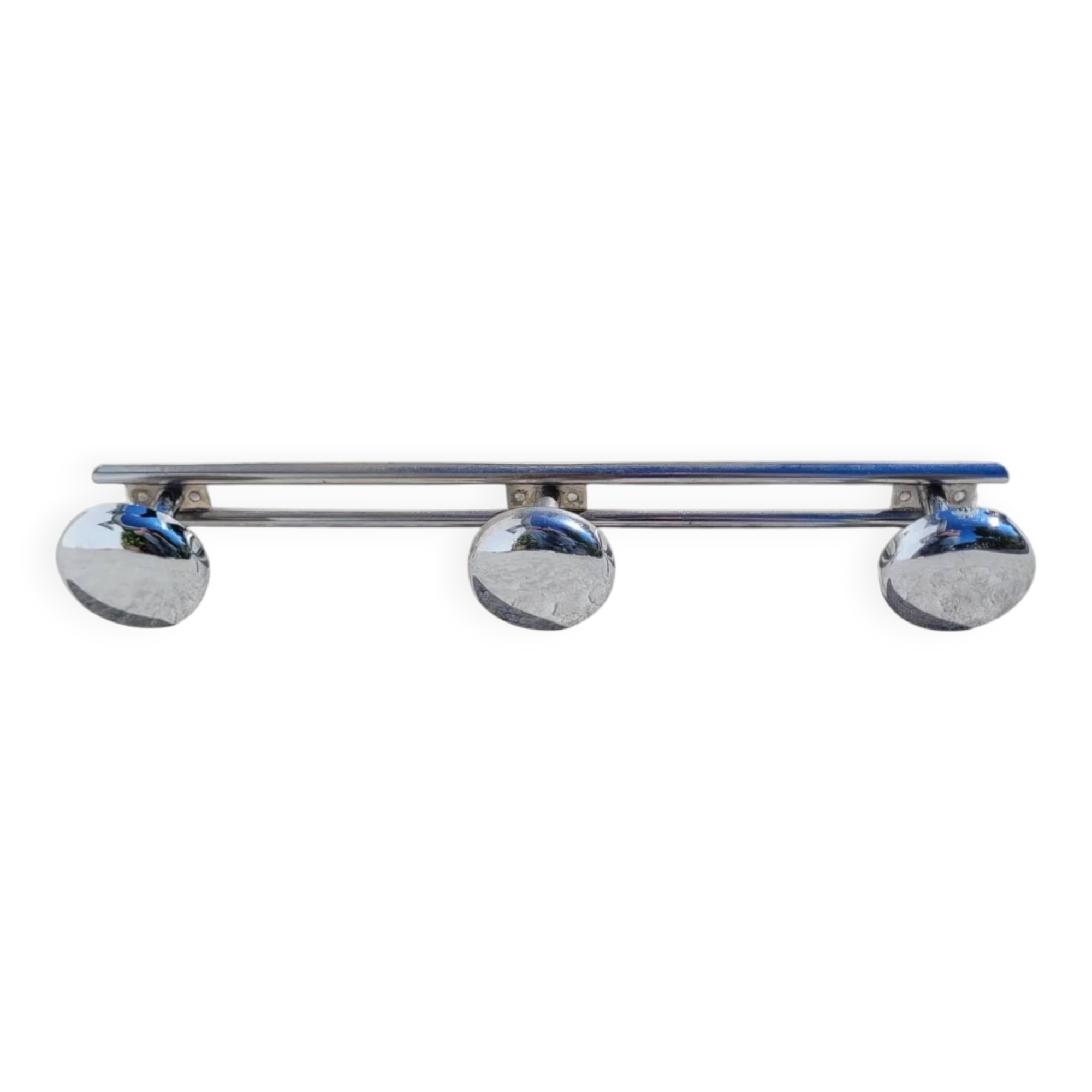 Vintage chrome 3-door coat rack