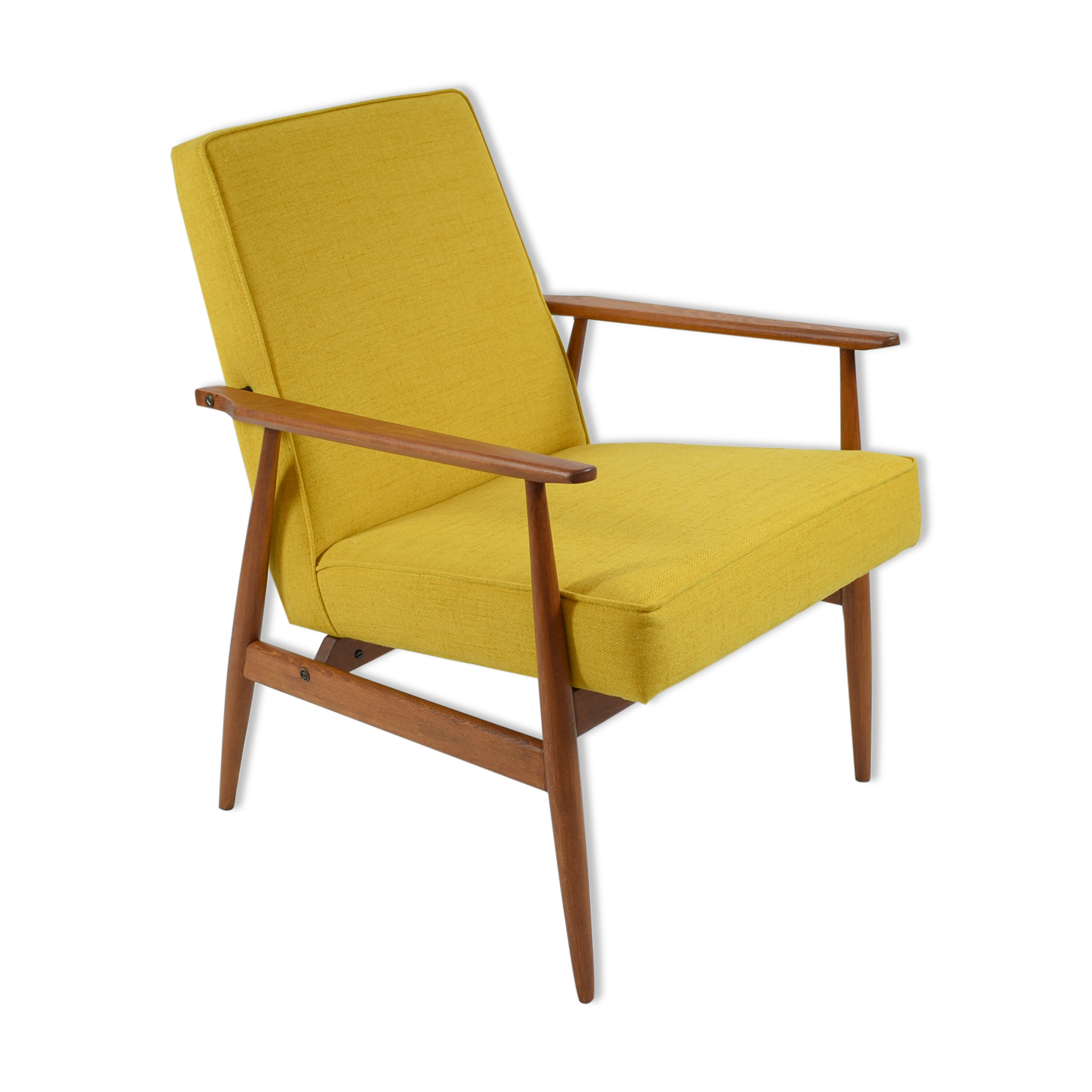 Fauteuil, années 70, couleur jaune