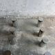 Pair of modernist coffee tables with cylindrical steel legs