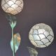 Floral floor lamp in brass and Capiz shell, 1970