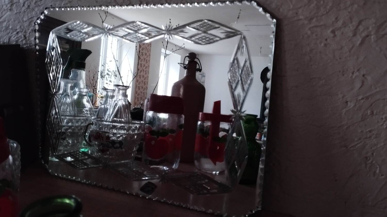 Vintage beveled mirror