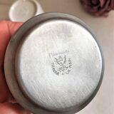 Set two porcelain cups with pewter support