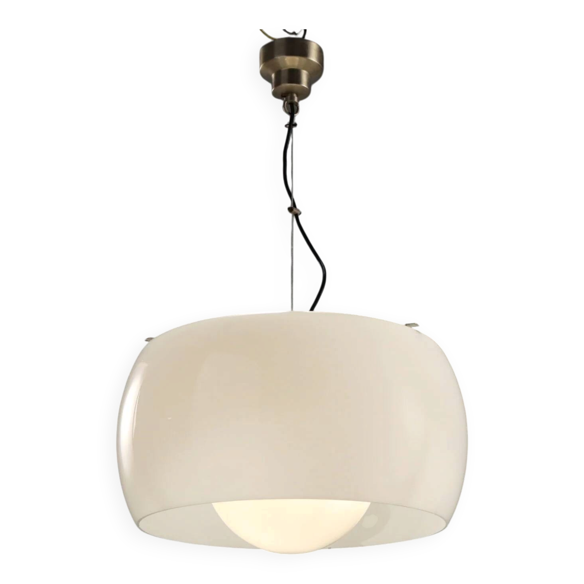 Suspension Artemide Clinio vintage en métal et verre design 1960s