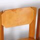 Set of 4 dining chairs in elm wood and cognac leather.