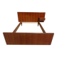 Antique teak bed with integrated bedside table