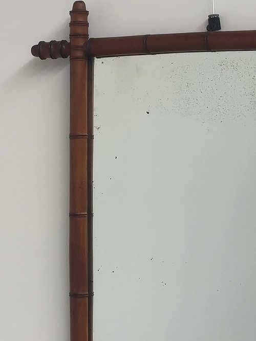 Antique faux bamboo mirror, France, late 19th century