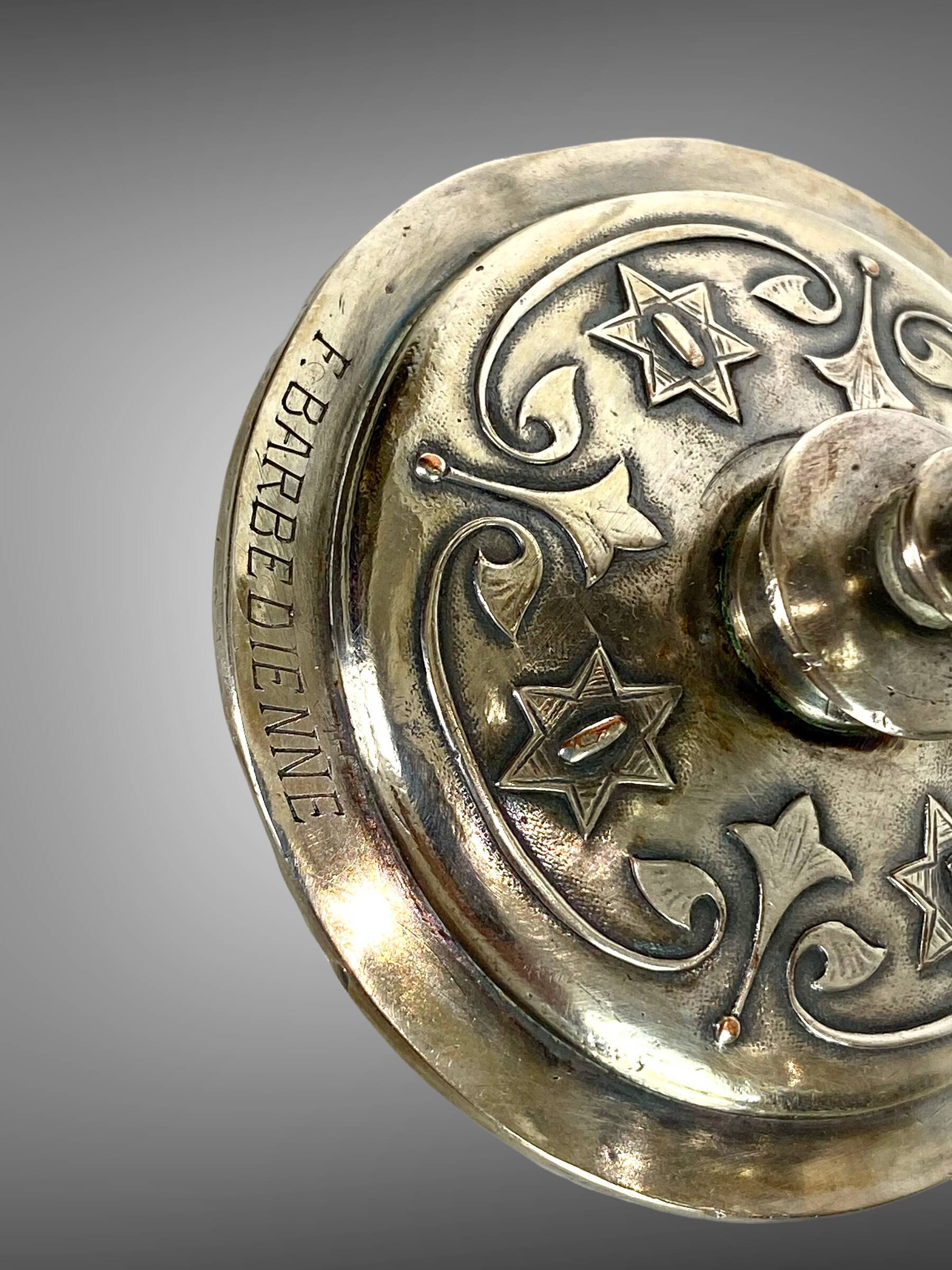 Ferdinand barbedienne 1810/ 1892 pair of silver bronze cups from the 19th to set de putti