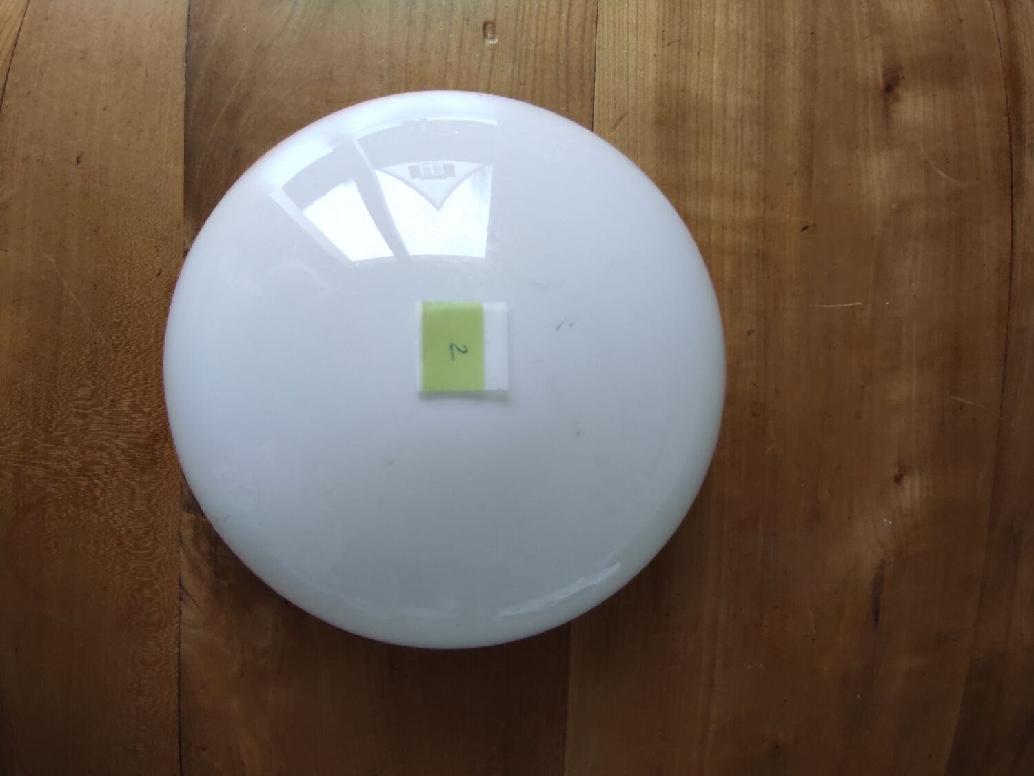 Large half-globe lampshade in white opaline.