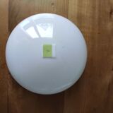 Large half-globe lampshade in white opaline.