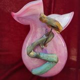 double-layer blown glass vase probably from BIOT