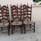 6 antique vintage oak monastery chairs