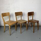 Set of 3 mismatched bistro chairs