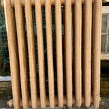 Radiateur ancien sur pieds a dix lames fleuries en fonte XX siècle