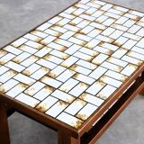 Table basse en teck et carreaux de céramique, années 70