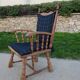 Paire de fauteuils en chêne et paille vintage